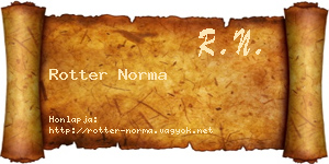 Rotter Norma névjegykártya